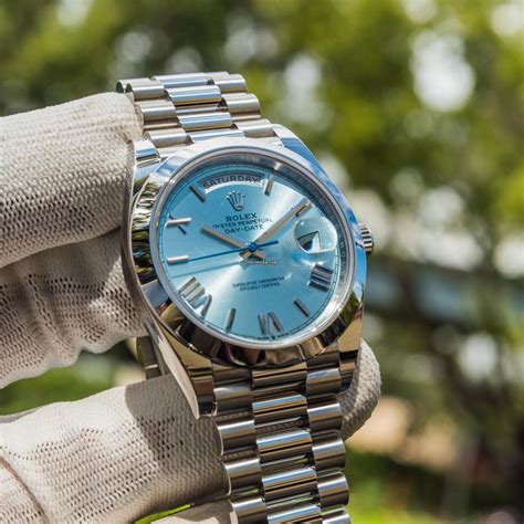 rolex day date 40 ice blue|Rolex Day-Date platinum 40mm.